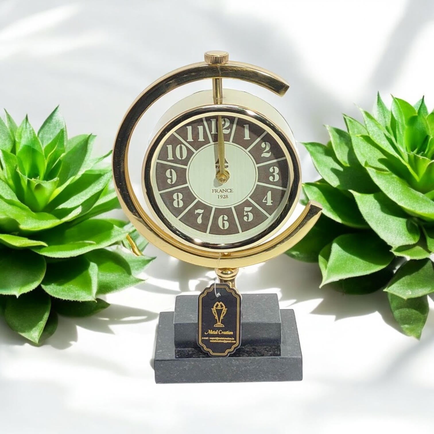 MSL Hand Finished Table Clock, Requires 1 AA Battery