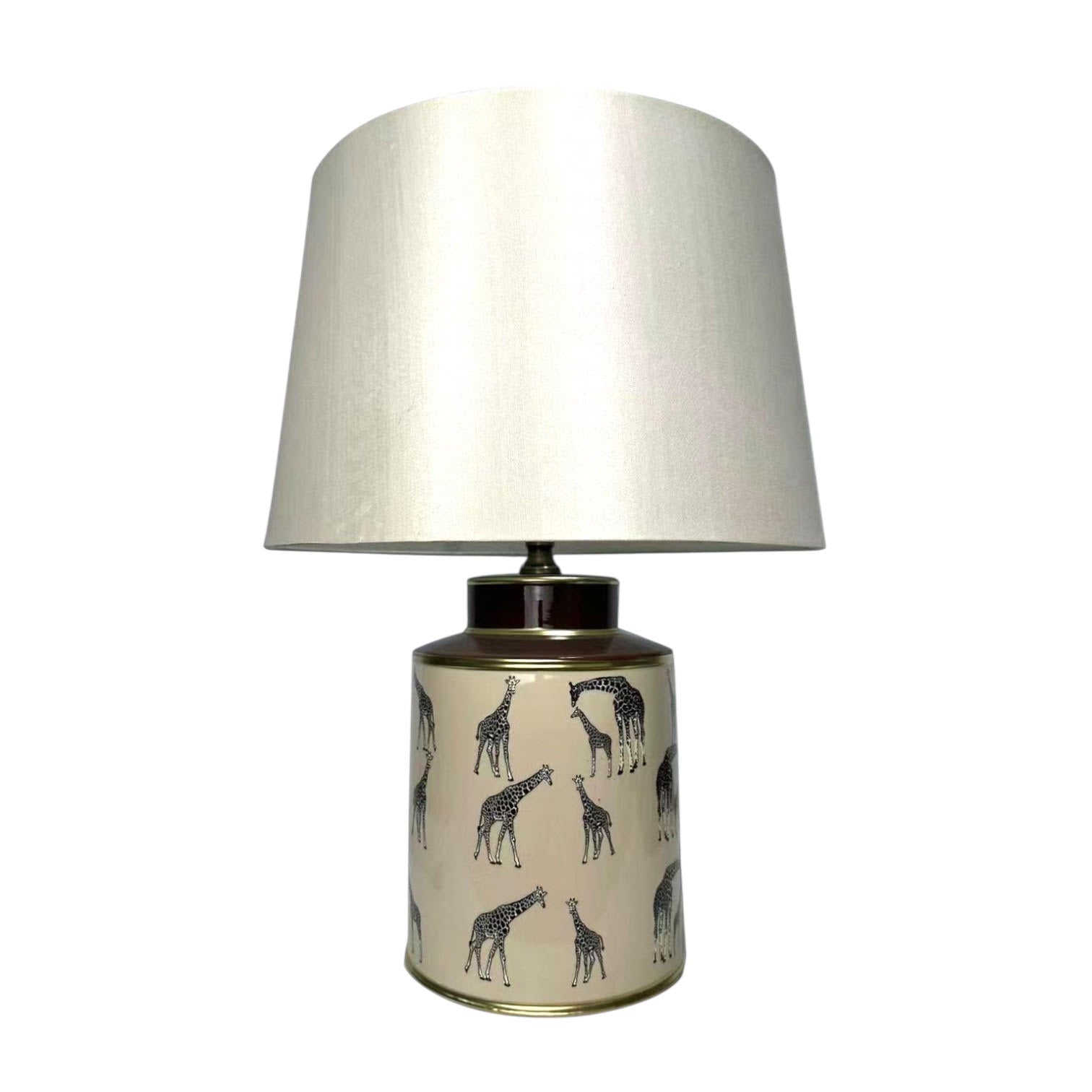 MSL 33cm Traditional Ceramic Table Lamp Base and Shade with Inline Rocker Switch, Double Insulated