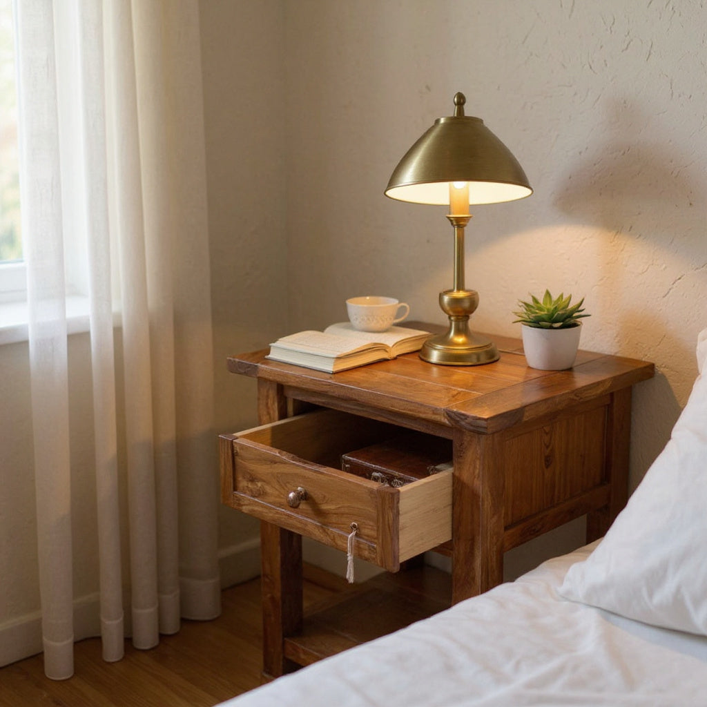 MSL 55cm Wooden Table, Sturdy, Versatile, Wipe Clean With Damp Cloth