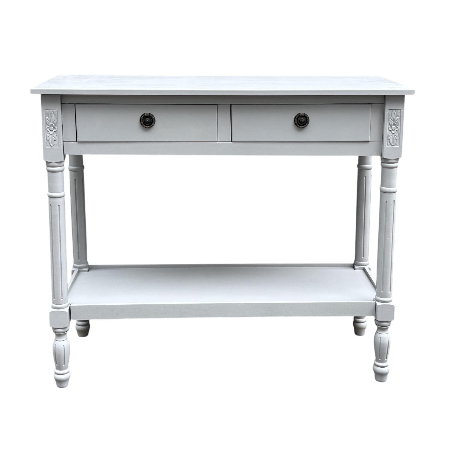 MSL 90cm Hand Finished 2 Drawer Side Table / Bedside Table