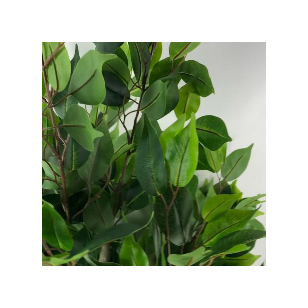 Leaf Design UK 110cm Realistic Artificial Ficus Tree with Decorative Metal Planter