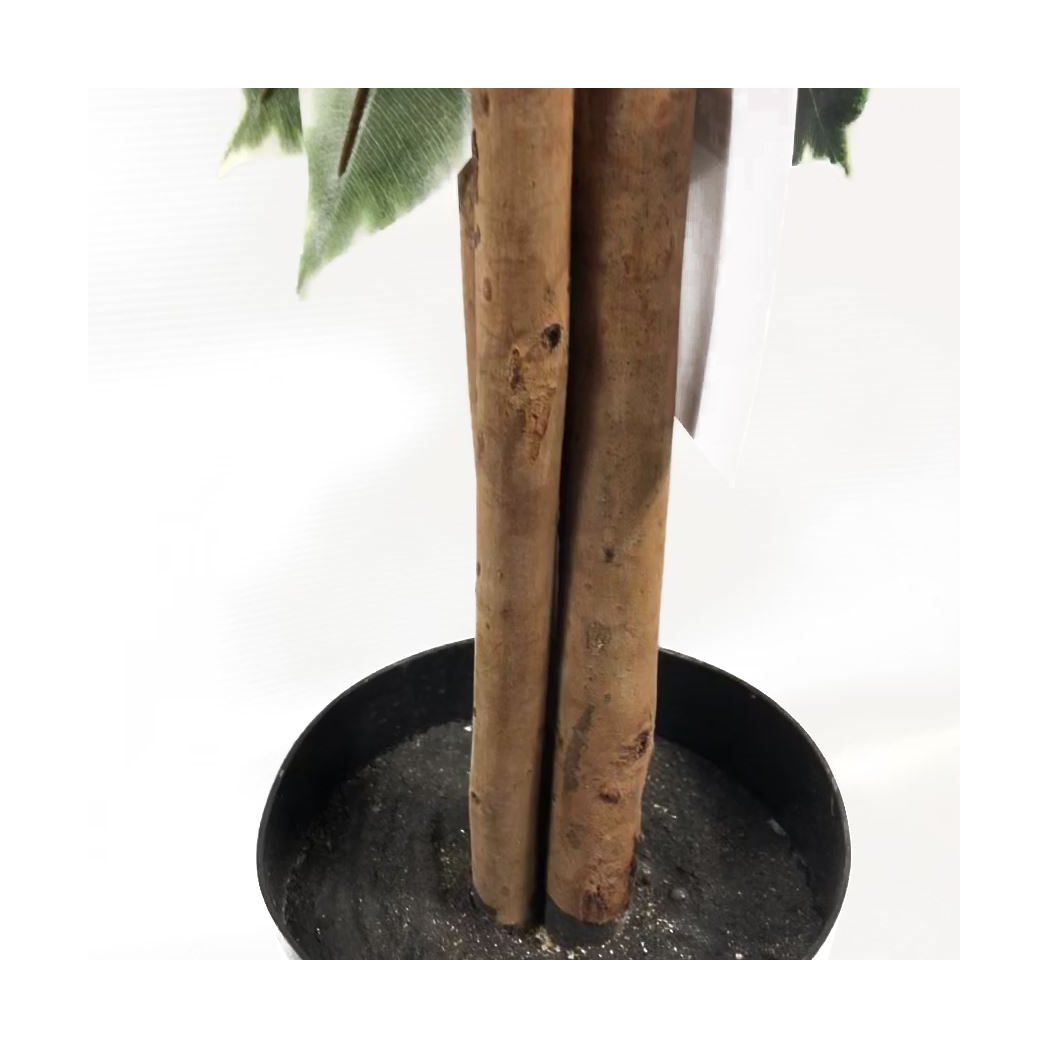Leaf 130cm Artificial Variegated White and Green Bushy Ficus Tree