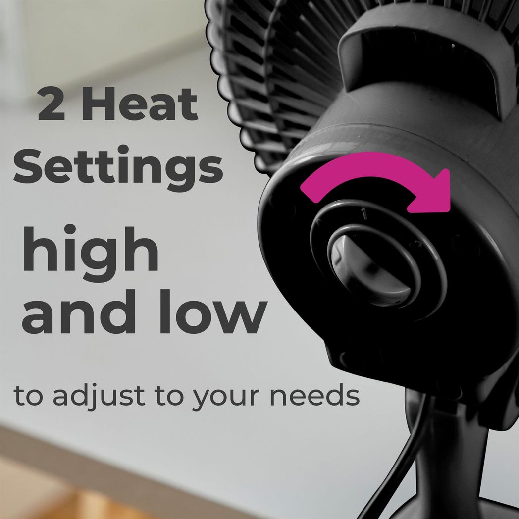 Neo 6-Inch Clip-On or Base Mount Desk Fan, 2-Speed, 360° Rotatable, Black