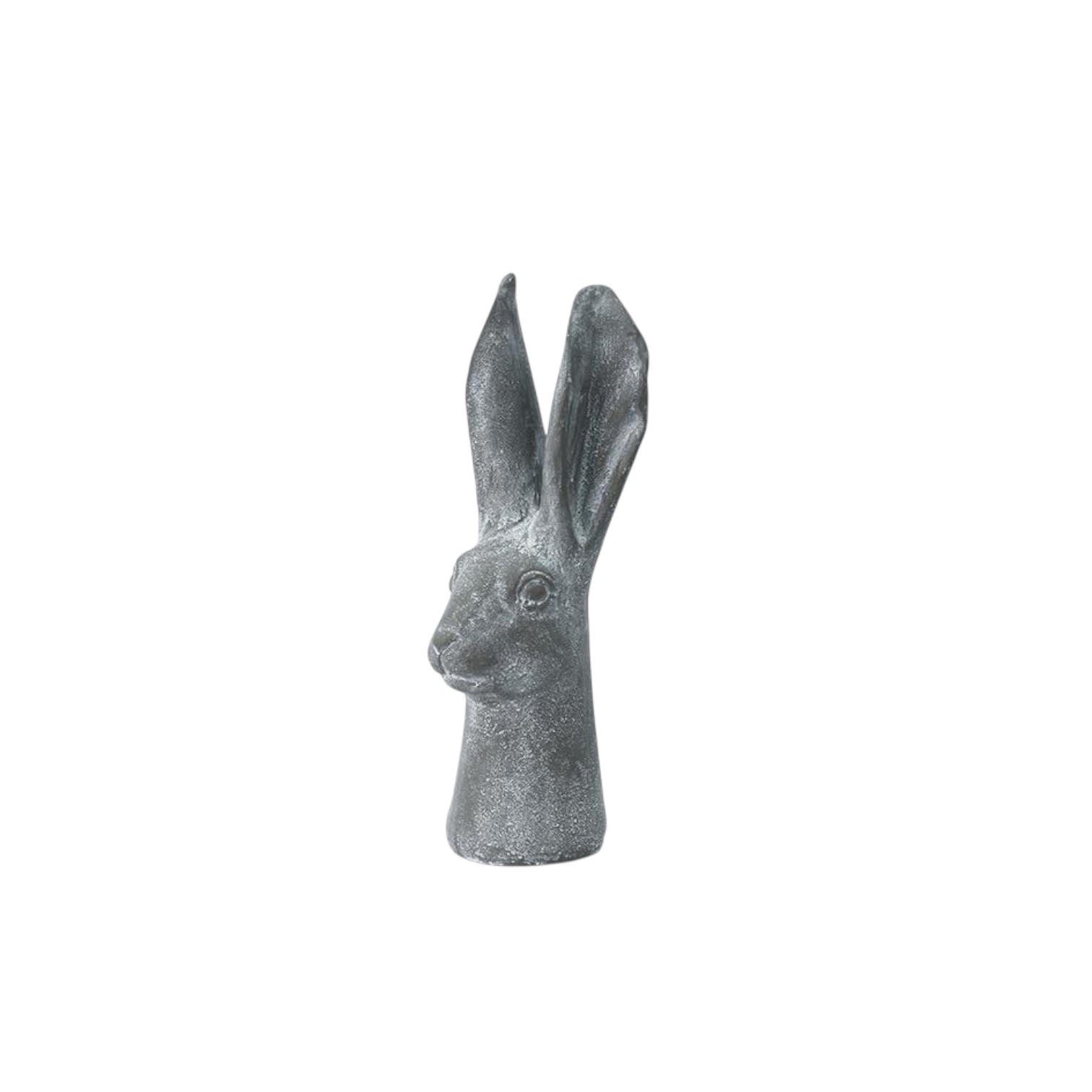 MSL 29cm Grey Resin Rabbit Ornament for Indoor or Outdoor Use, Hand Finished Garden Feature