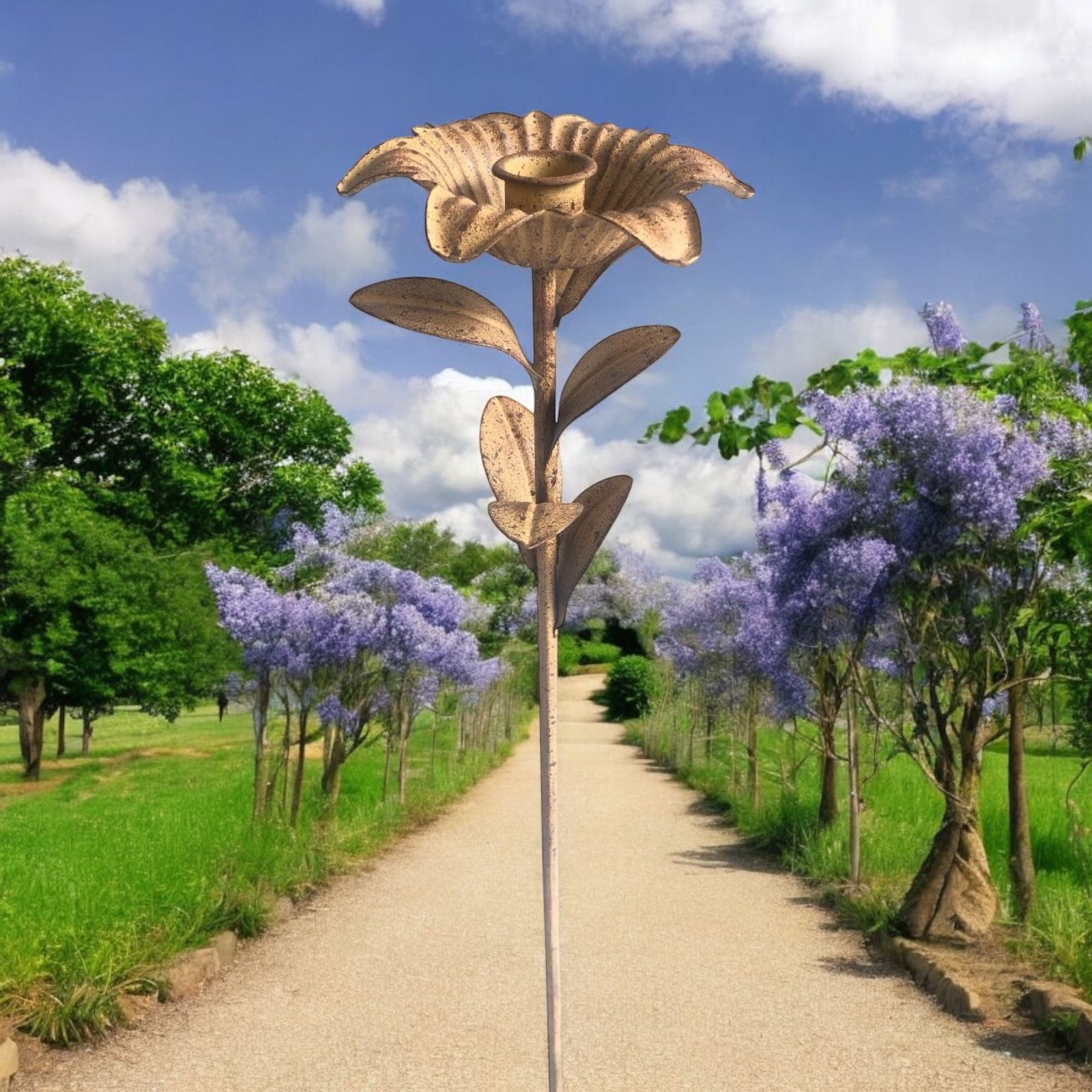 MSL Handmade 63cm Garden Stake Candle Holder
