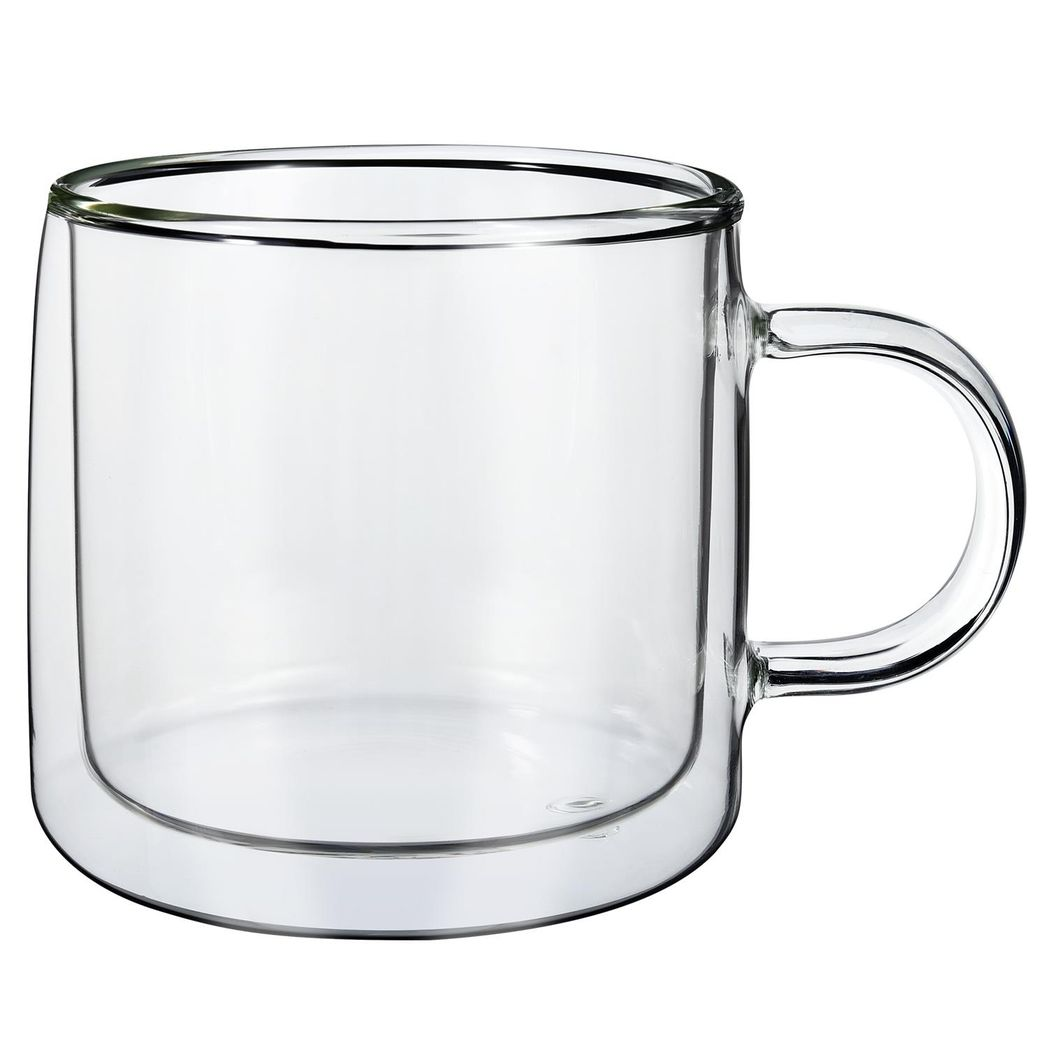 Vinsani Copa 1010310 Double Wall Glasses Transparent Double Walled Cups for Hot and Cold Drinks