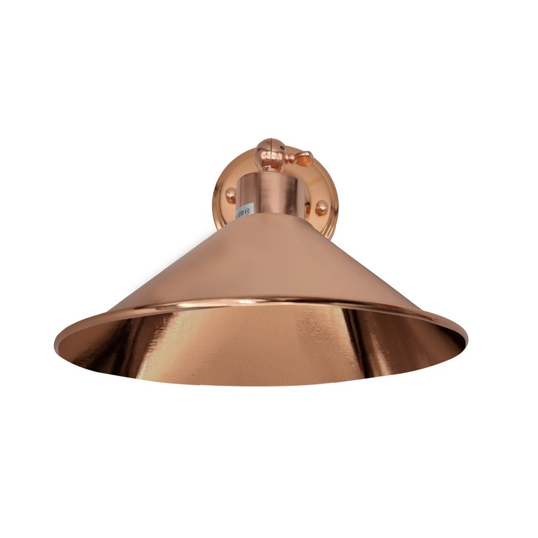 Vintage Retro Rose Gold Metal Wall Light with E27 Lamp Holder