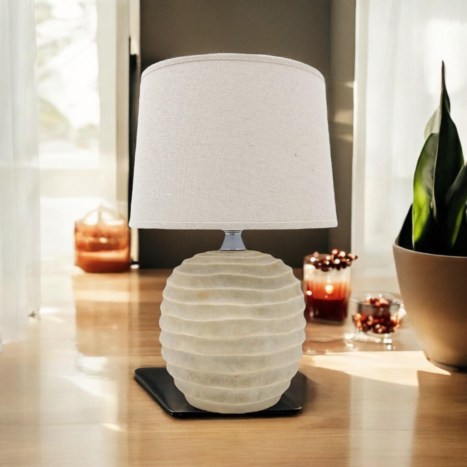 MSL Traditional Table Lamp 44 x 20 x 20 cm with Inline Rocker Switch and Double Insulated Design