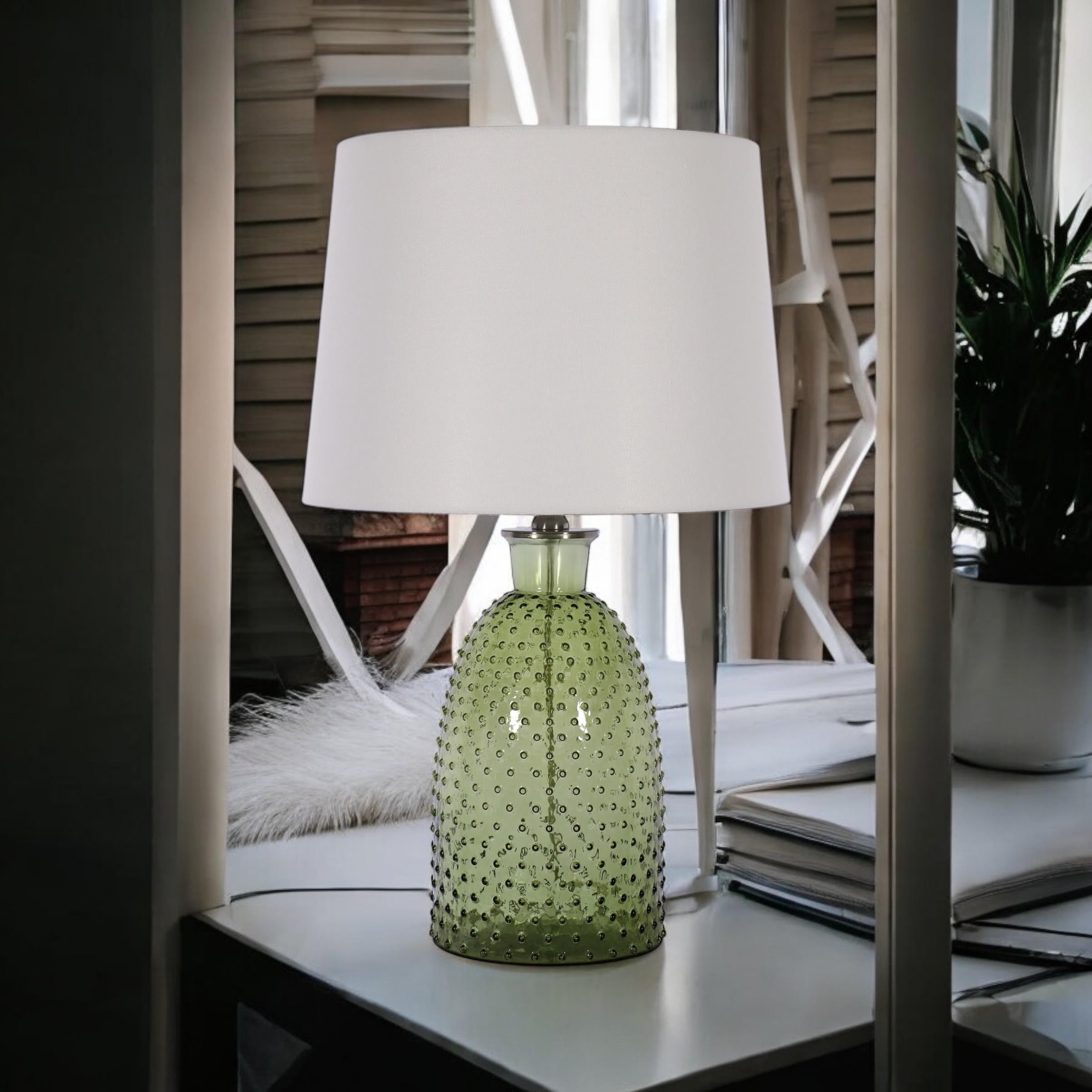 MSL 45cm Ceramic Table Lamp Base and Shade with Inline Rocker Switch, Double Insulated