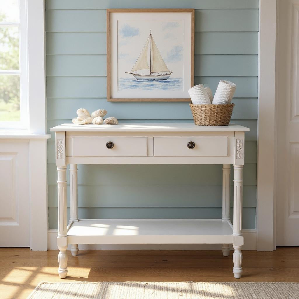 MSL 90cm Hand Finished 2 Drawer Side Table / Bedside Table