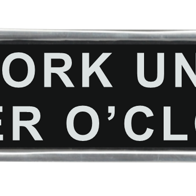 MSL 20cm Aluminium I Work Until Beer Metal Door Sign, Hand Finished Wall Decor, Pre-Drilled Holes