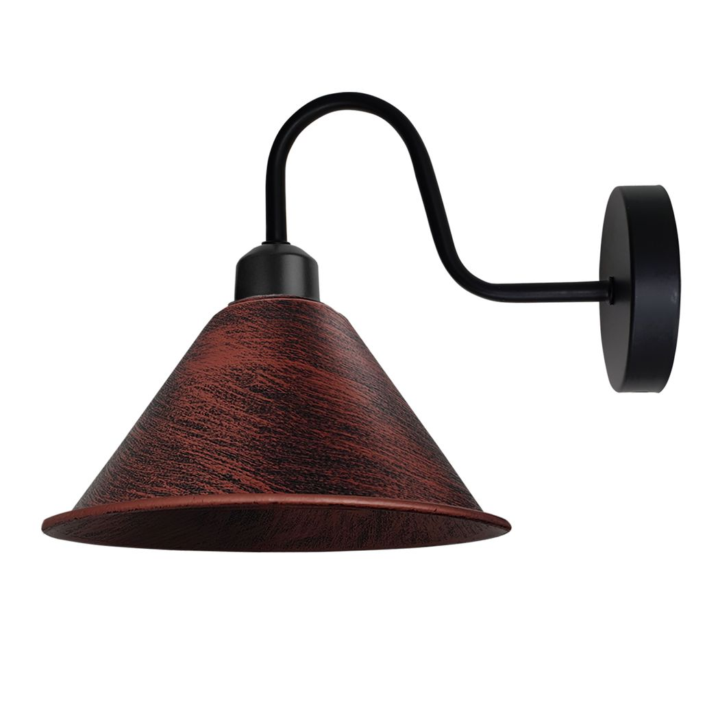 Vintage Black Swan Neck Wall Sconce, E27 Base, Indoor Fixture