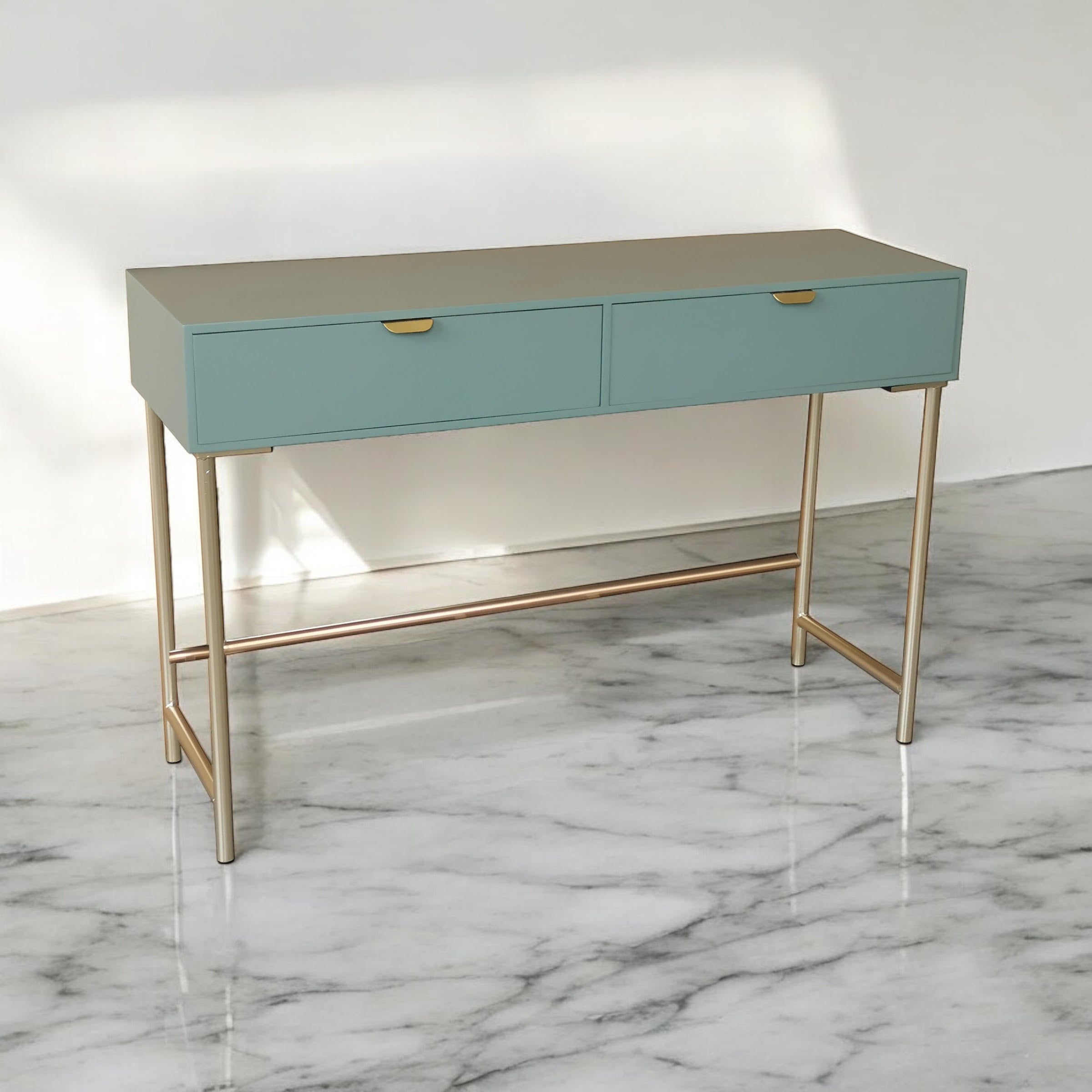 120CM Green Wooden 3 Drawer Chest of Drawers with Scalloped Edge Design