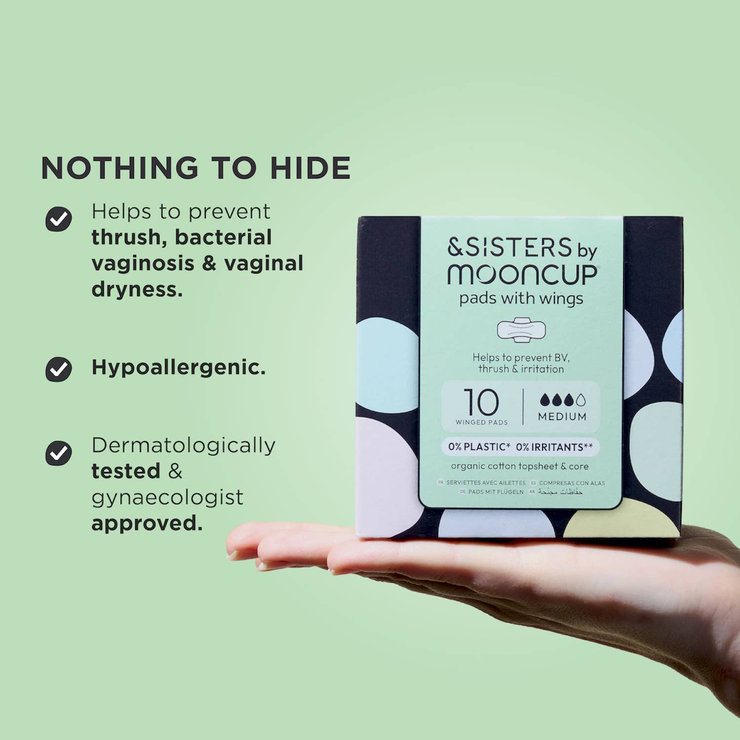 Pads with Wings | Medium/Day (10 pack) | Plastic-free| Vegan