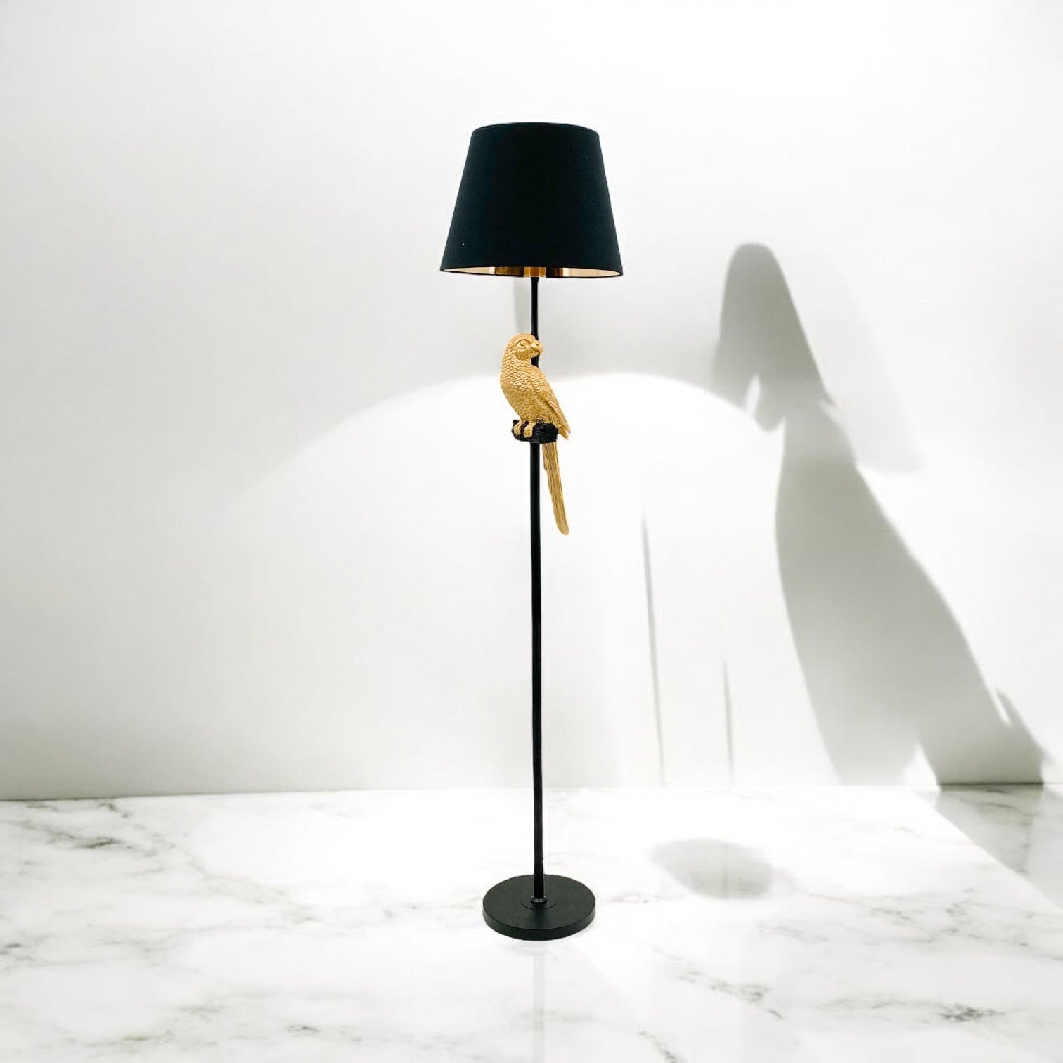 MSL 164x37x37cm Floor Lamp with Black Shade and In-Line Switch