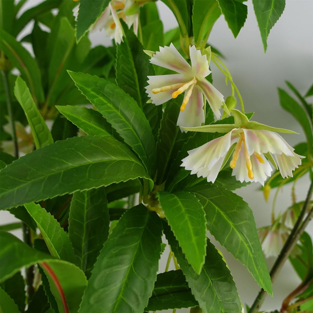 Pack of 6 90cm Artificial Hainan Elaeocarpus Stems with Plastic Leaves and Flowers