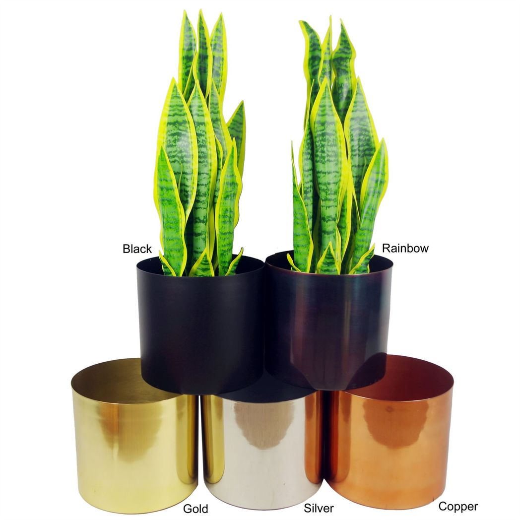 Leaf Handmade Metal Planter Pot 20 x 18cm Indoor Polished Finish