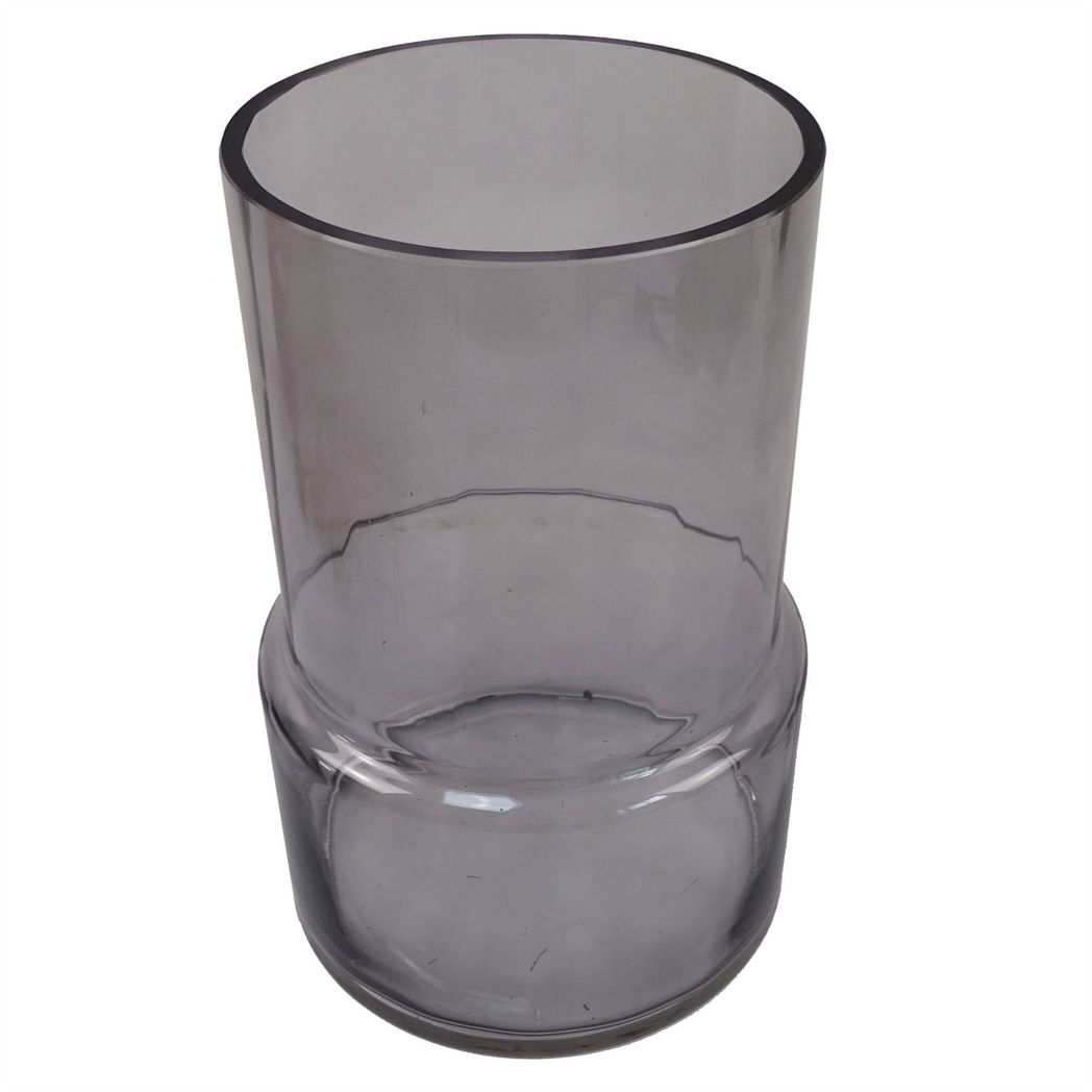 Leaf 26cm Clear Grey Smoke Glass Vase