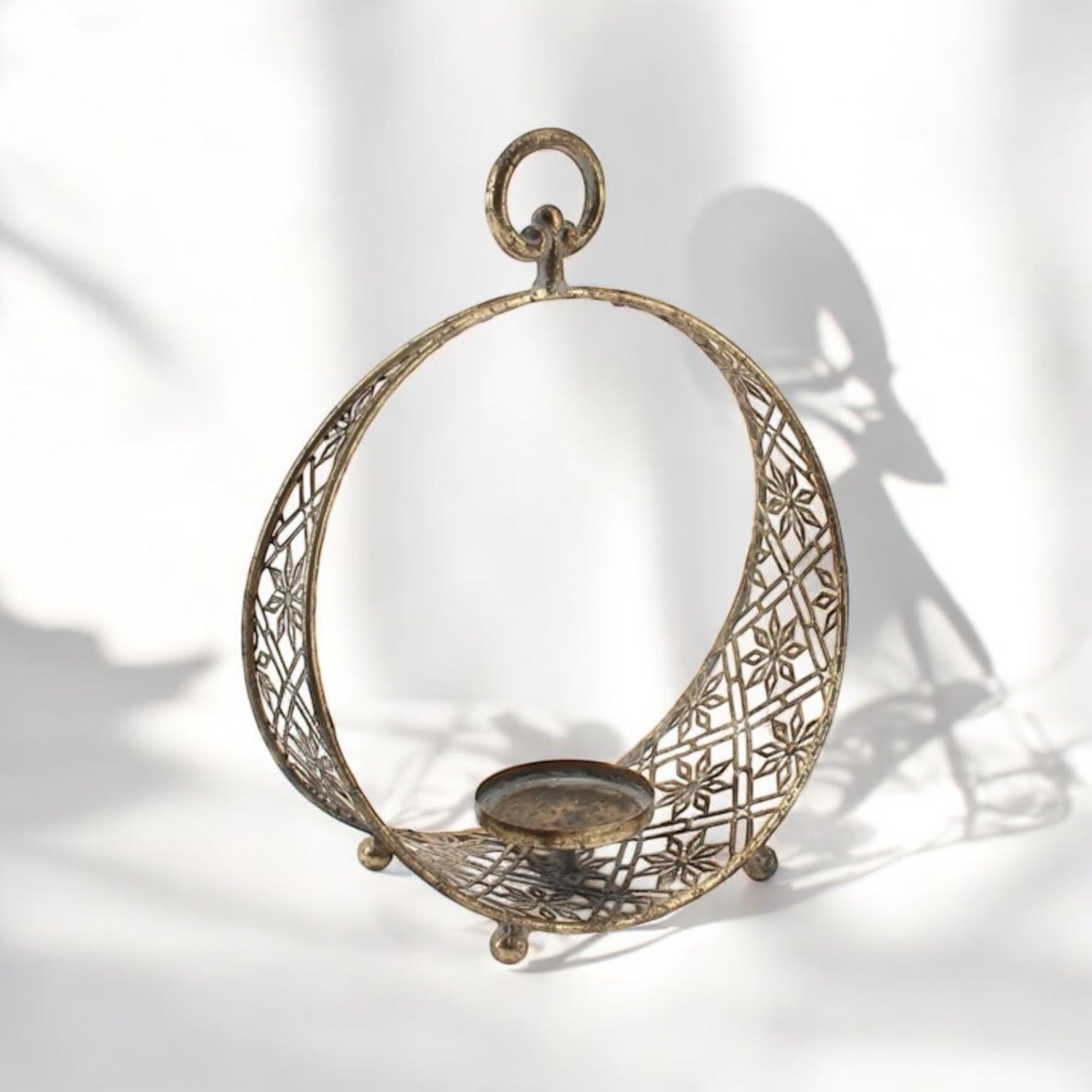 MSL 32cm Hand-Finished Metal Candle Holder
