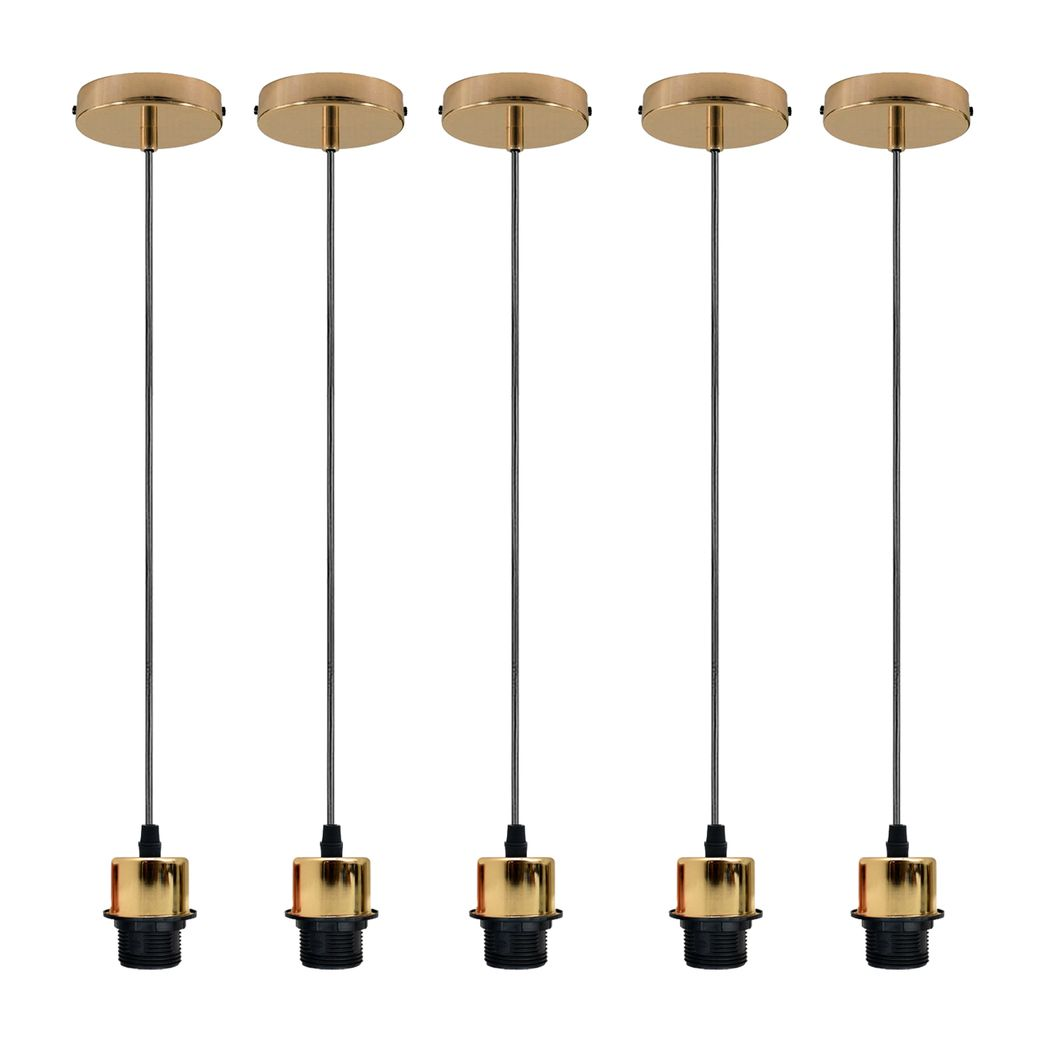 5 Pack Vintage E27 Pendant Light Holders with 95cm Cable
