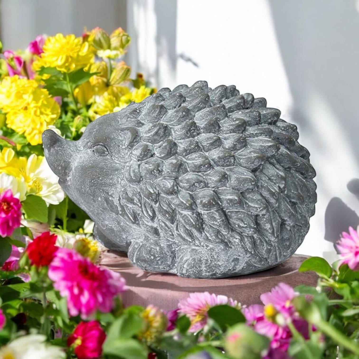 MSL 21cm Grey Cement Hedgehog Garden Ornament