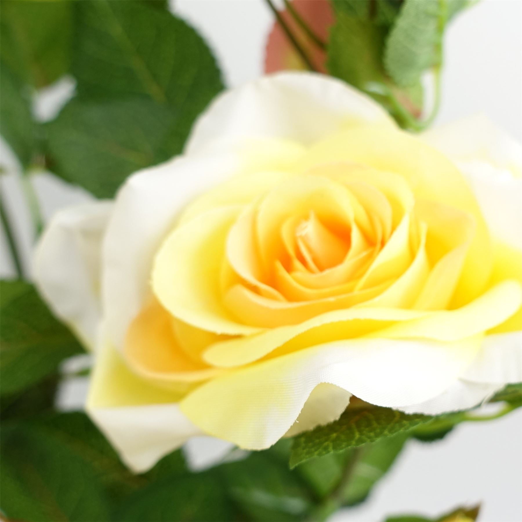 50cm Artificial Yellow Rose Plant in Potted Decorative Pot