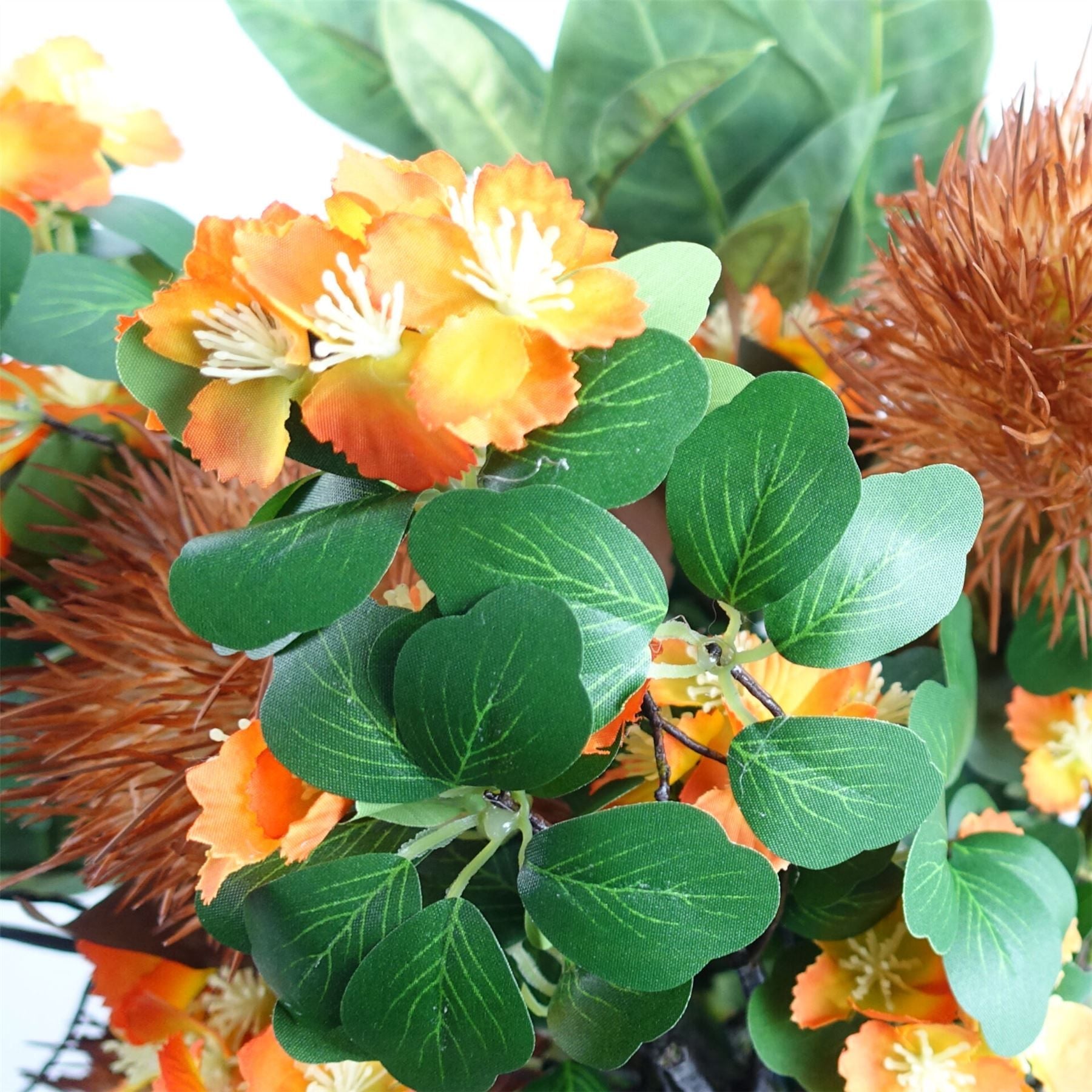 Pack of 6 60cm Orange Flower Foliage Spray