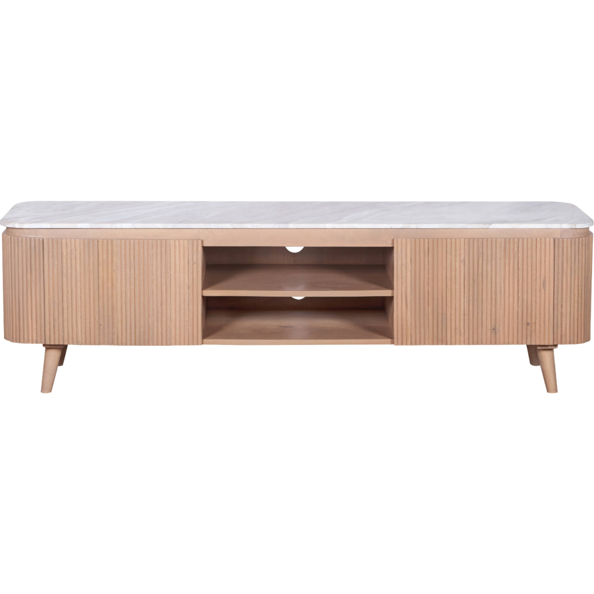 Ashford Natural Marble & Wood Large Tv Cabinet