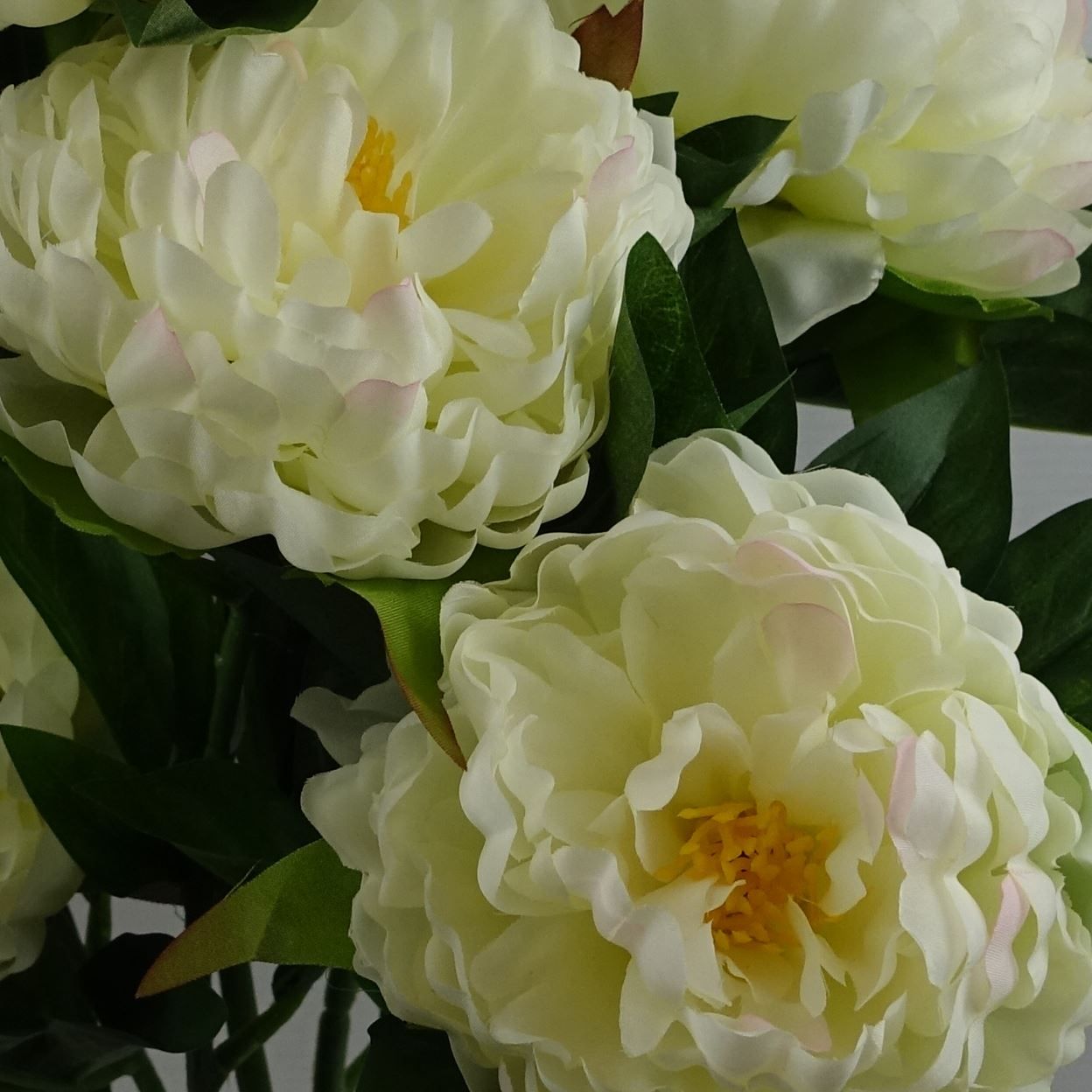 55cm Artificial White Peony Plant in Decorative Plastic Weighted Pot