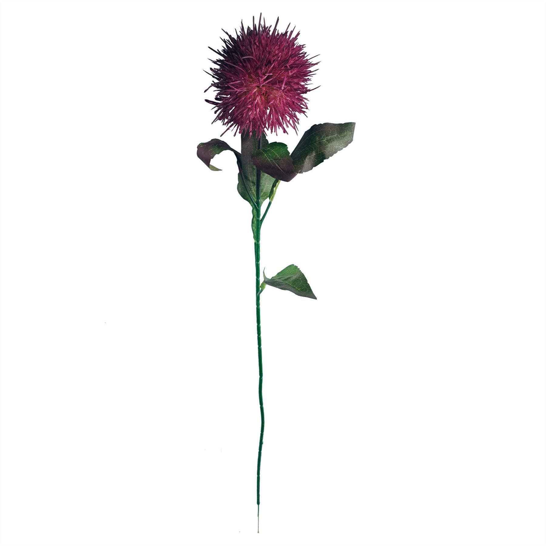 Leaf 70cm Purple Globe Thistle Artificial Flower Stem