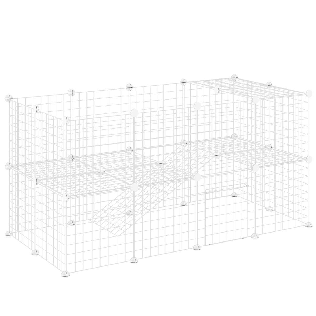 PawHut 36-Panel DIY Small Pet Playpen with Door, White