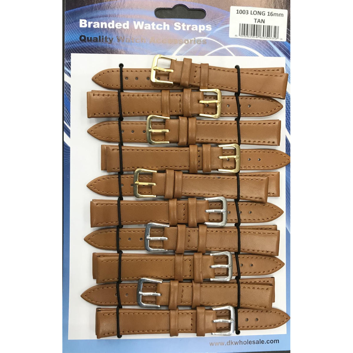 Leather Brown Tan Extra Long Watch Straps Pk10 8mm 1003