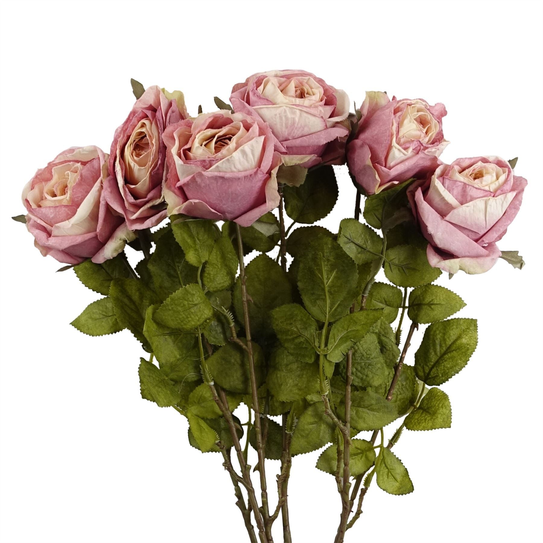 Leaf 70cm Artificial Light Pink Silk Rose Stem