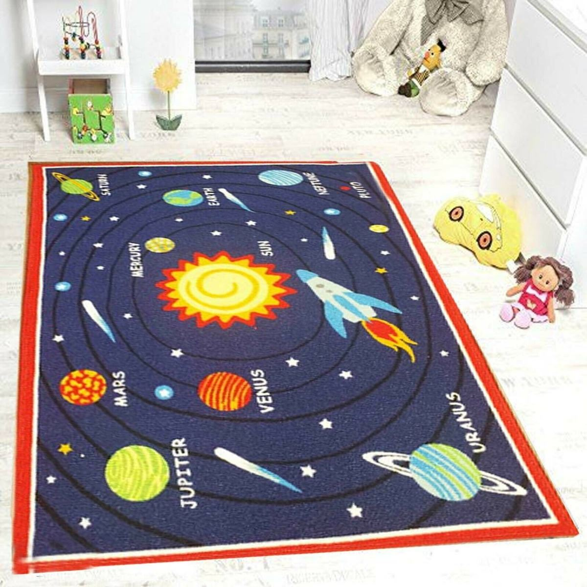 Kids Room Rug 100 x 165 cm - Cute, Soft, Cheerful Design