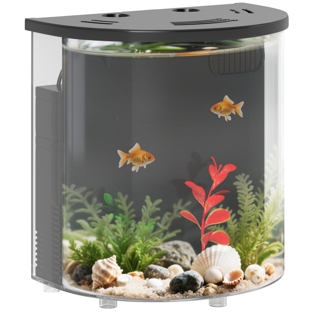 PawHut 3L Nano Fish Tank Starter Kit with Filter, LED Light