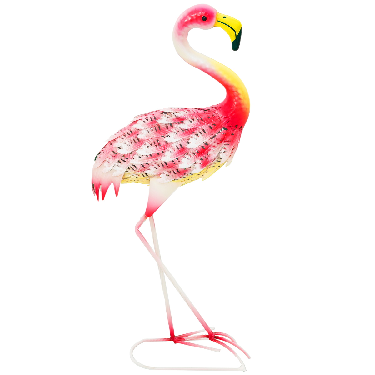 Outsunny Metal Flamingo Garden Ornament with Stakes