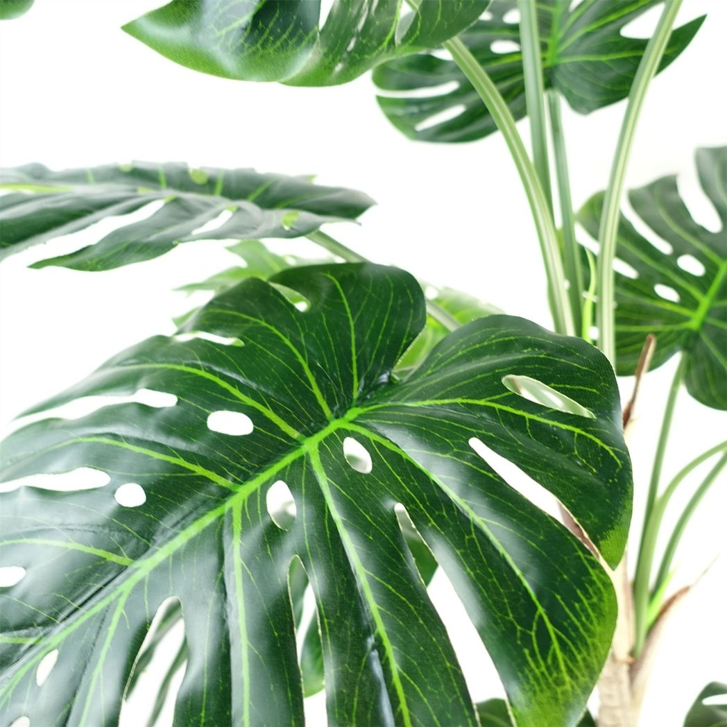 Leaf 150cm 5ft Artificial Monstera Plant in Black Pot