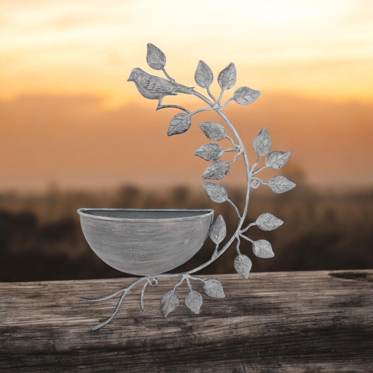 MSL 42cm Grey Metal Garden Planter