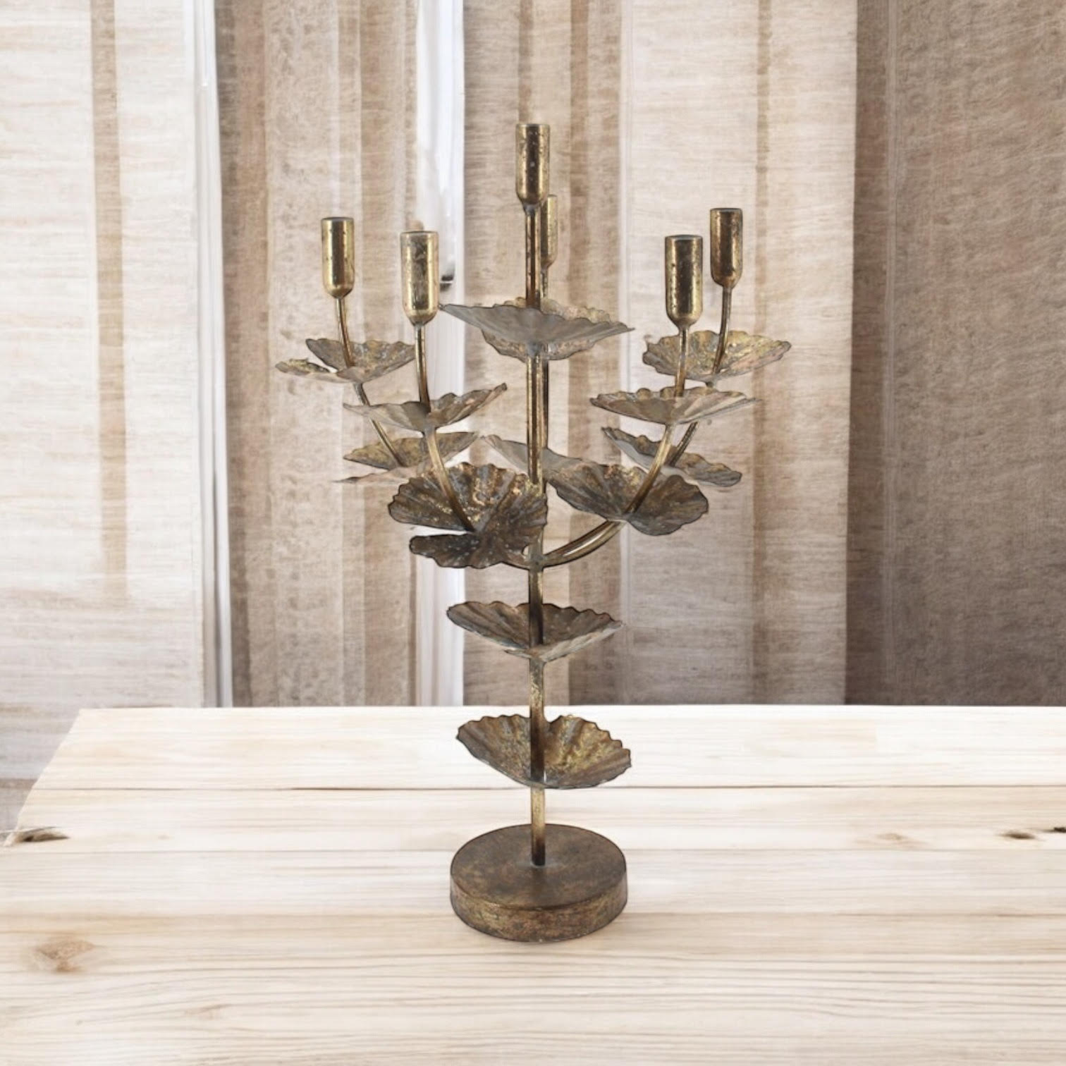 MSL 57cm Gold Metal Candle Holder
