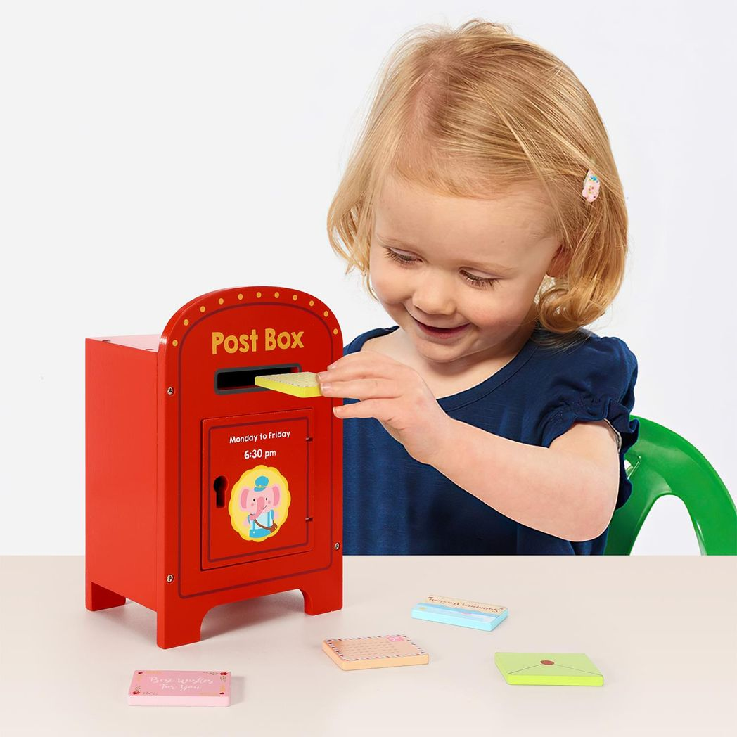 SOKA Play Imagine Learn Wooden Elephant Post Box Pretend Play Toy