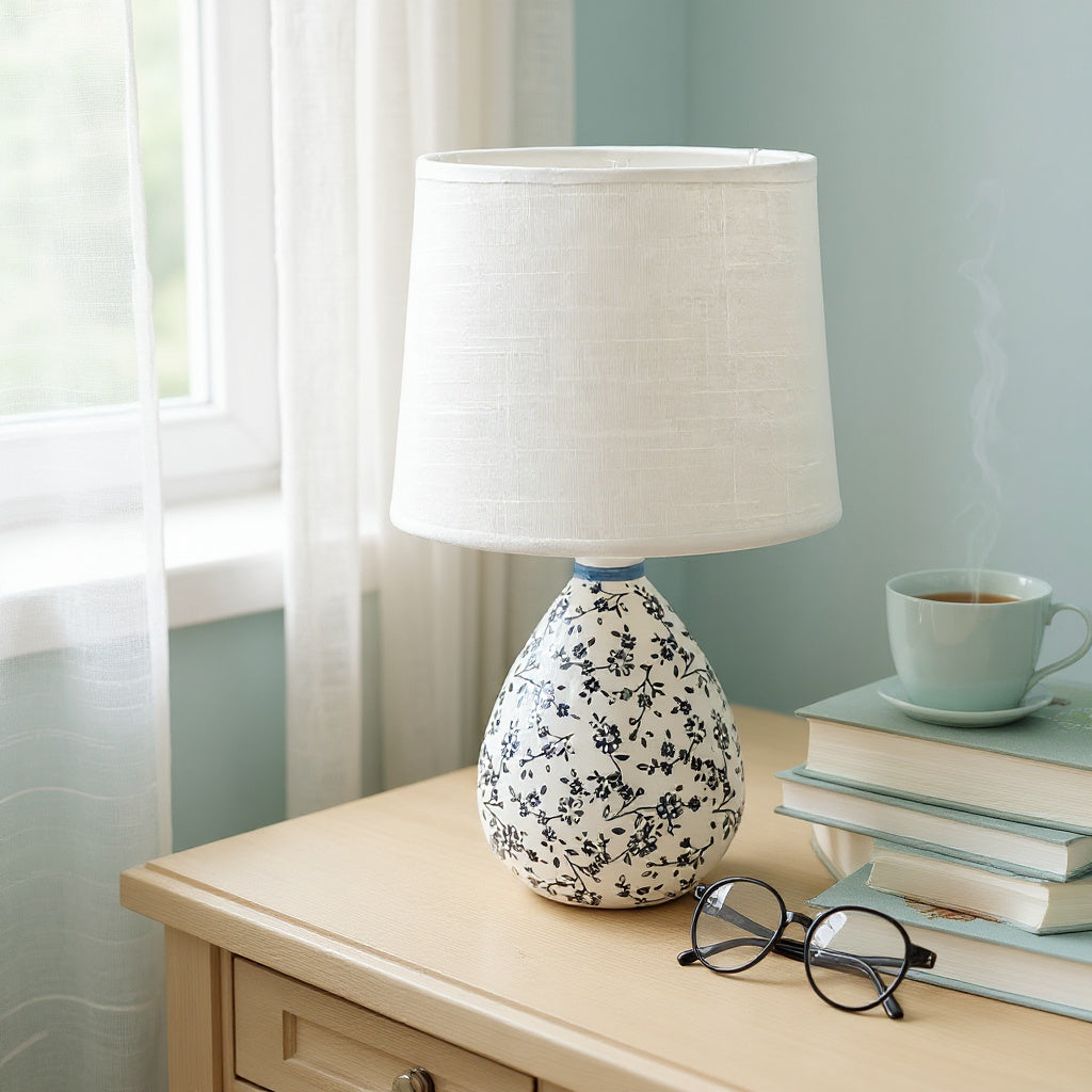 MSL Traditional Table Lamp Base and Shade with Inline Rocker Switch, Double Insulated