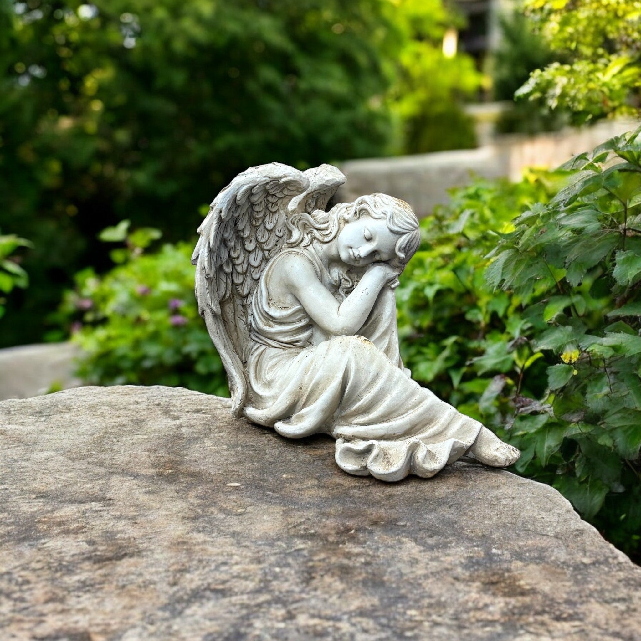 38cm Angel Statue with Intricate Detailing for Home, Garden, Memorial or Worship Display