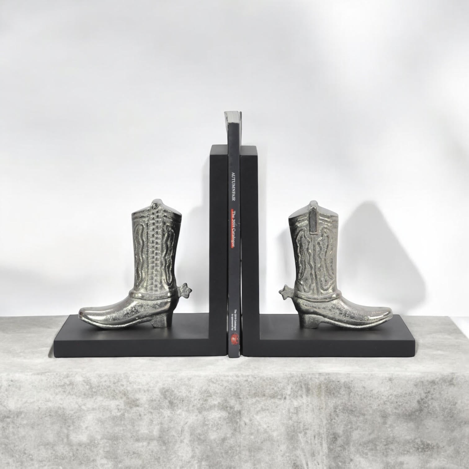 MSL 18cm Aluminium Boot-Shaped Bookends, Hand Finished