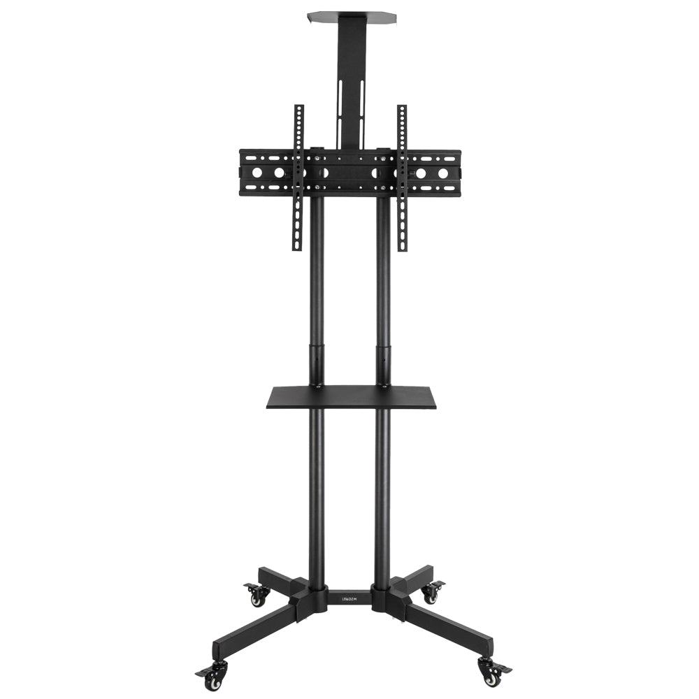 LEADZM TSY1600 32-70 Inch TV Stand, Mobile TV Cart, 60kg Load Capacity, VESA 400x600, -15° to 15° Tilt, Black