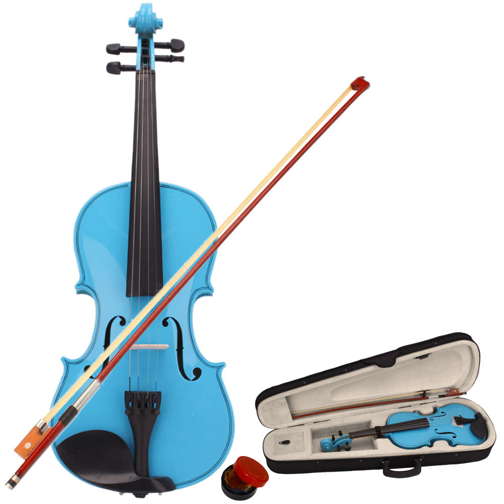 4/4 Acoustic Violin Set with Case, Bow and Rosin - Sky Blue