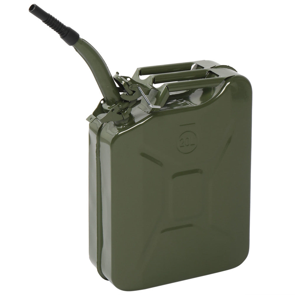 20L Portable Fuel Oil Petrol Diesel Storage Can with Spout, Army Green
