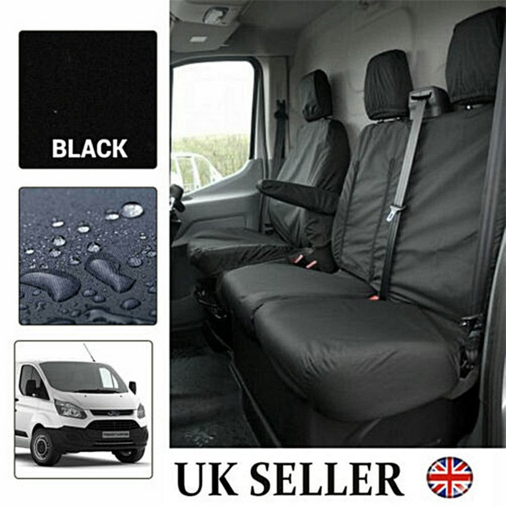 Black Waterproof Seat Covers for Ford Transit 2006-2013 MK6 MK7 MK8