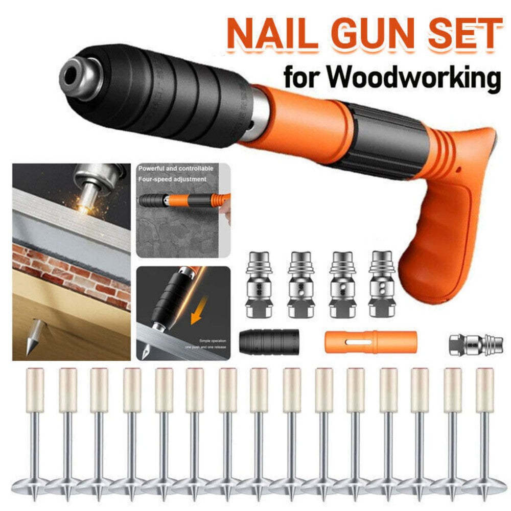 Mini Nailer Tool, Lightweight 30cm One-Hand Nailer, Adjustable Power, Low Noise