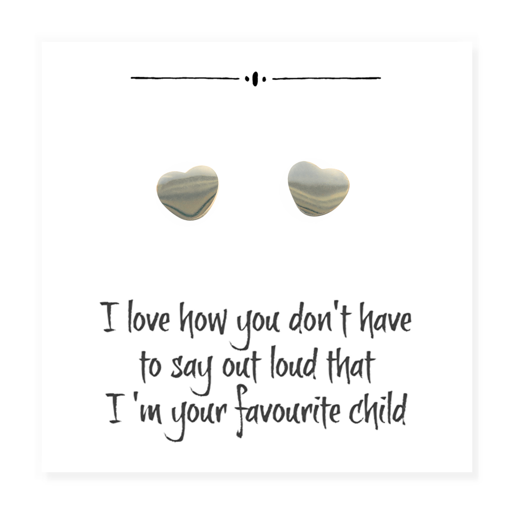 Heart on Funny Message Card for Mum