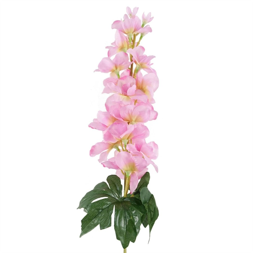 Pack of 6 Pink Delphinium Artificial Flower Stems 75cm Silk Petals